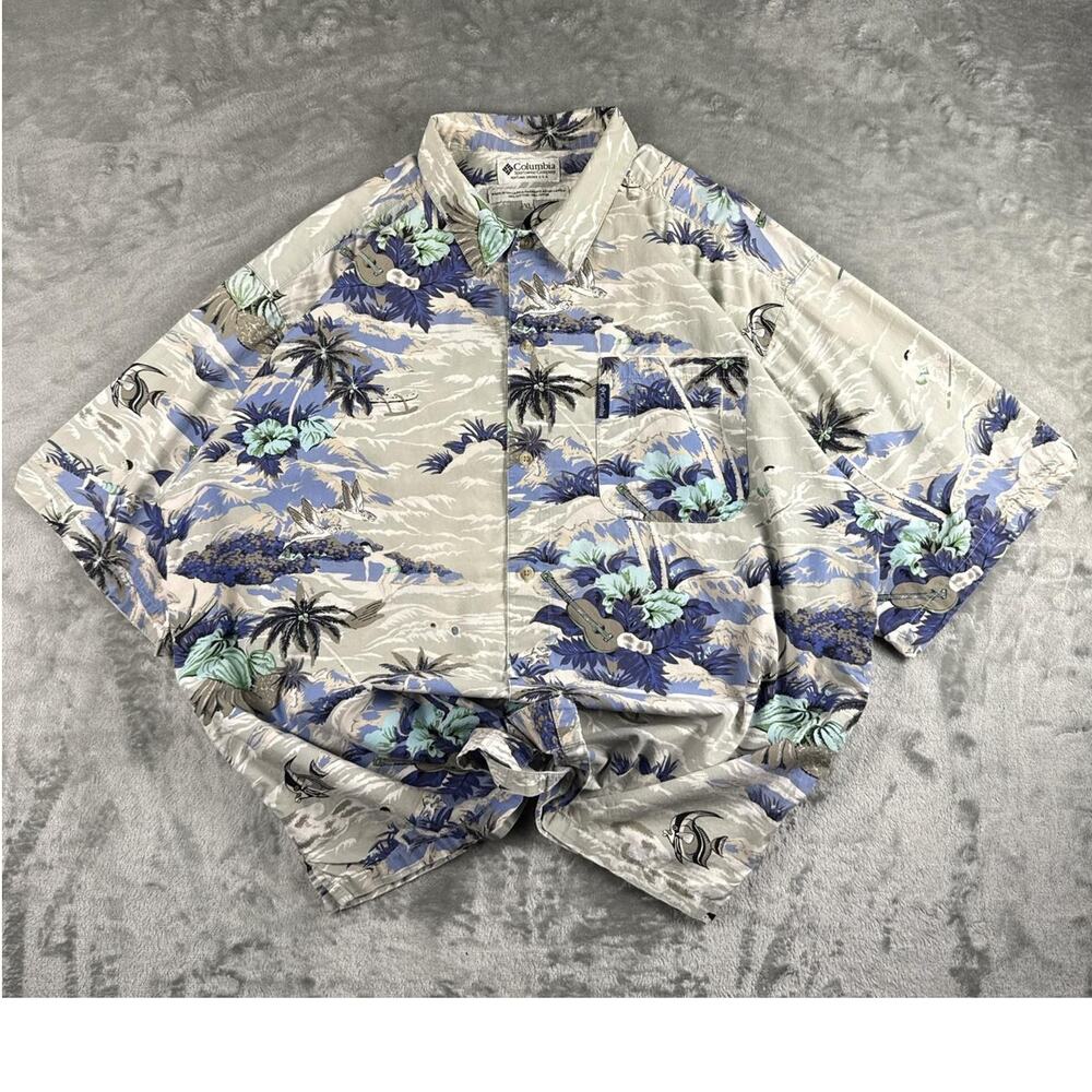 Vtg columbia sportswear hawaiian button